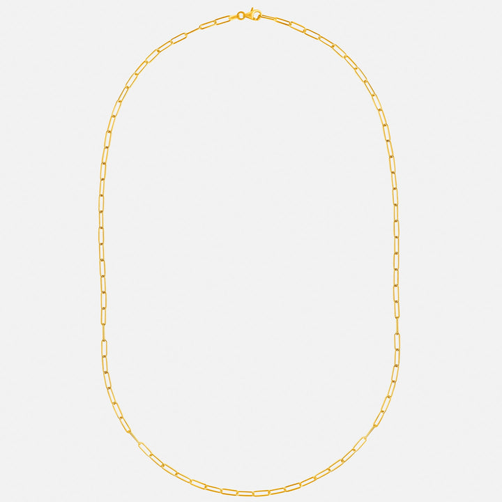 Edie Gold Long Square Link Necklace
