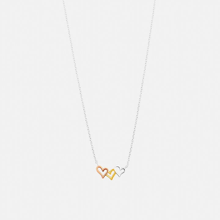 Triple Heart Sterling Silver Necklace