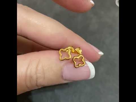 Lani Gold Plated Clover Stud Earrings