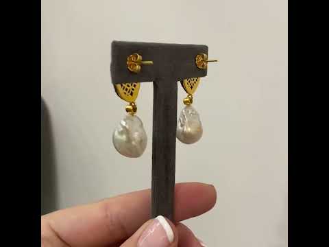 Louvre Black Baroque Pearl Earrings