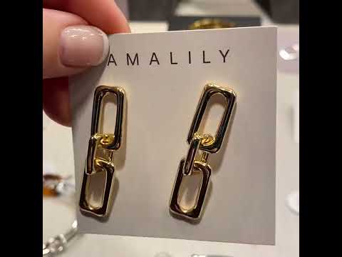 Siena Gold Square Links Earrings