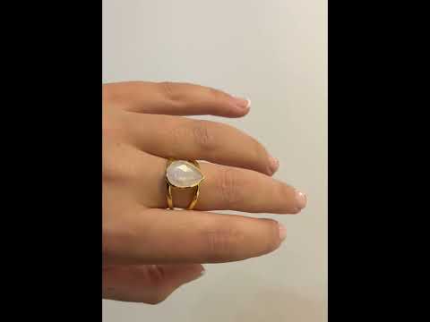 Moonstone Gold Sphere Ring