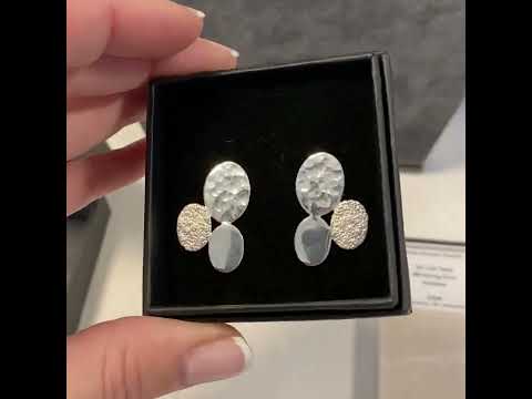 Lyl Textured Pebble Sterling Silver Earrings
