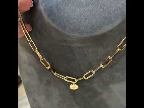 Initials Charm Paperclip Chain NECKLACES *Choose Your Letter* - GOLD