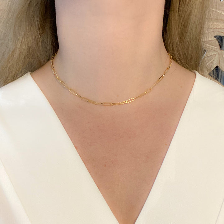Edie 9ct Gold Square Link Necklace