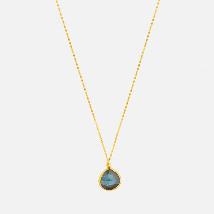 Kate Labradorite Pendant 9ct Gold Necklace