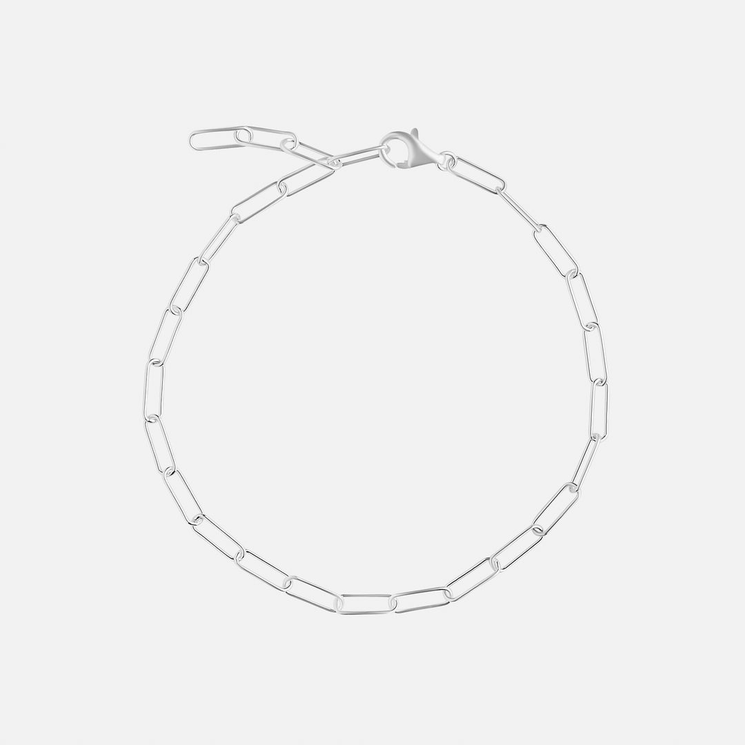 Edie Square Link Chain Bracelet - Silver