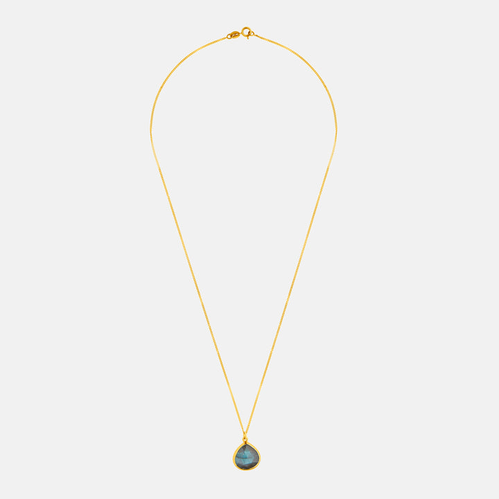 Kate Labradorite Pendant 9ct Gold Necklace