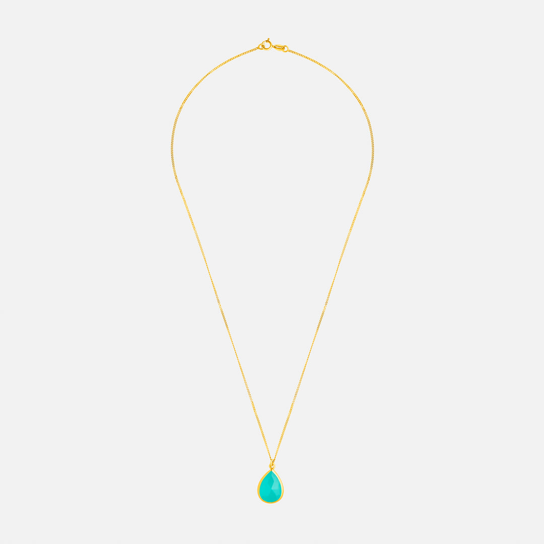 Kate Chalcedony Pendant 9ct Gold Necklace