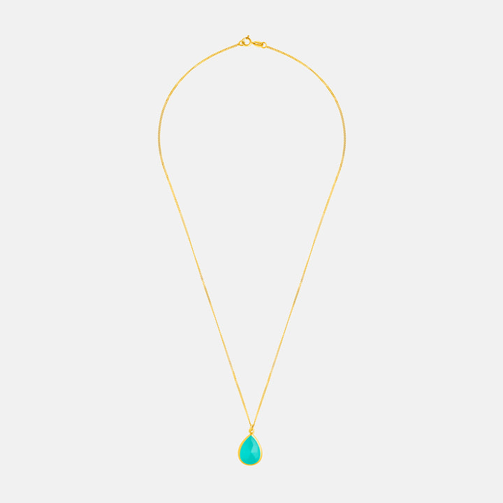 Kate Chalcedony Pendant 9ct Gold Necklace