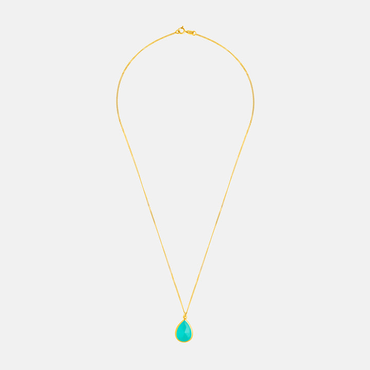 Kate Chalcedony Pendant 9ct Gold Necklace