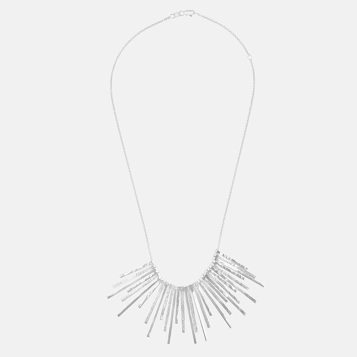 Inca Textured Bars Sterling Silver Necklace
