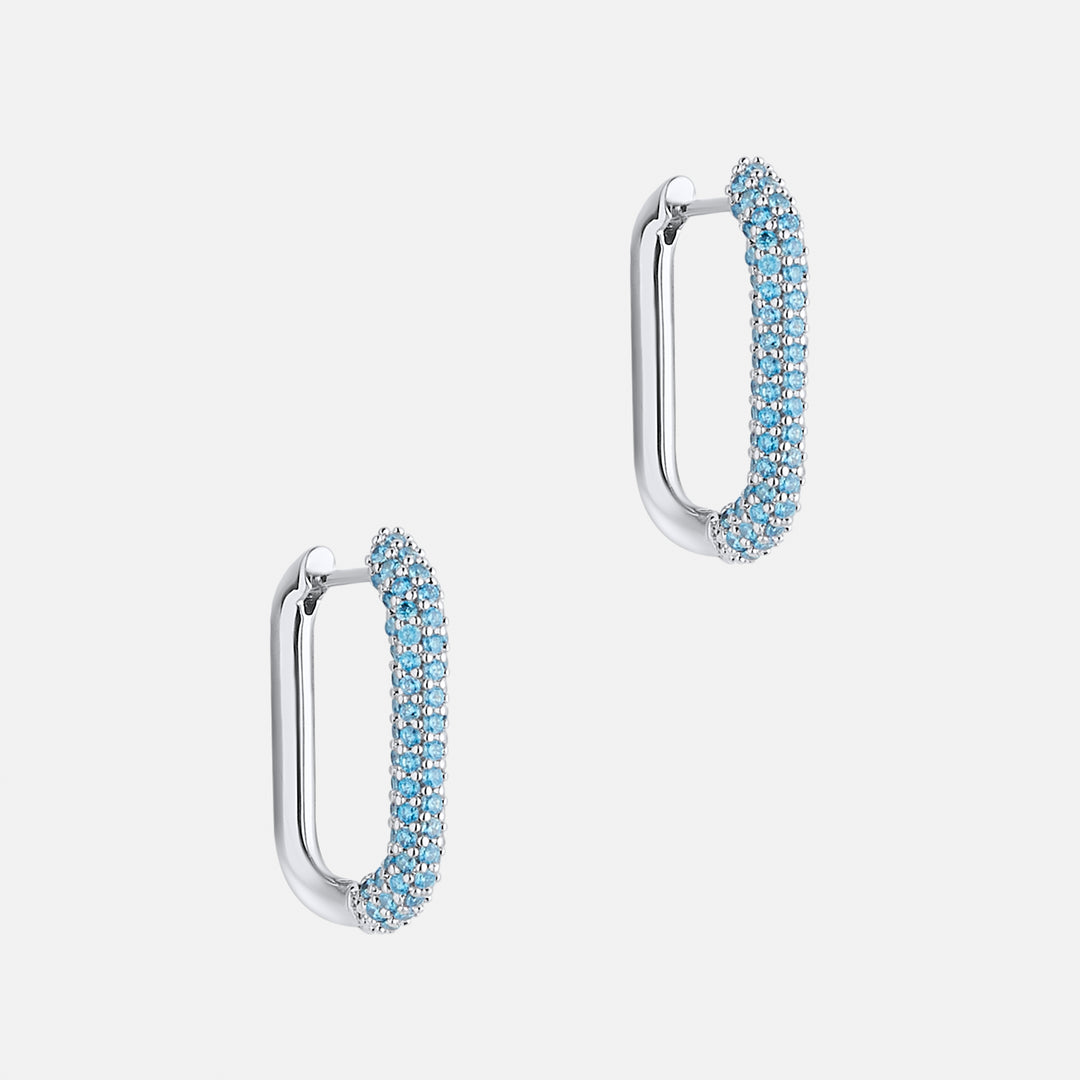 Millie Azure Blue Square Hoops