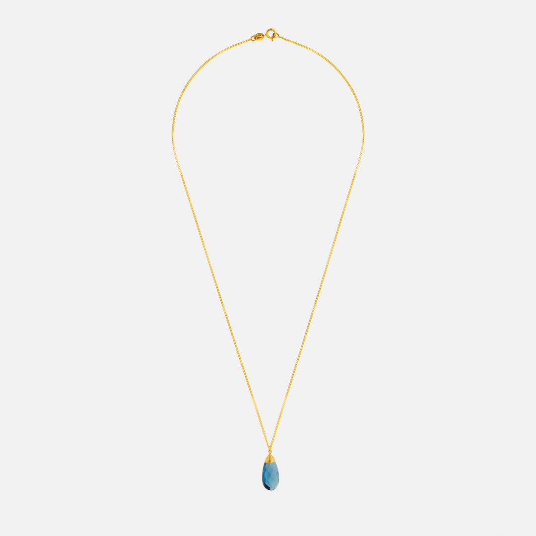 Olite Iolite Pendant 9ct Gold Necklace