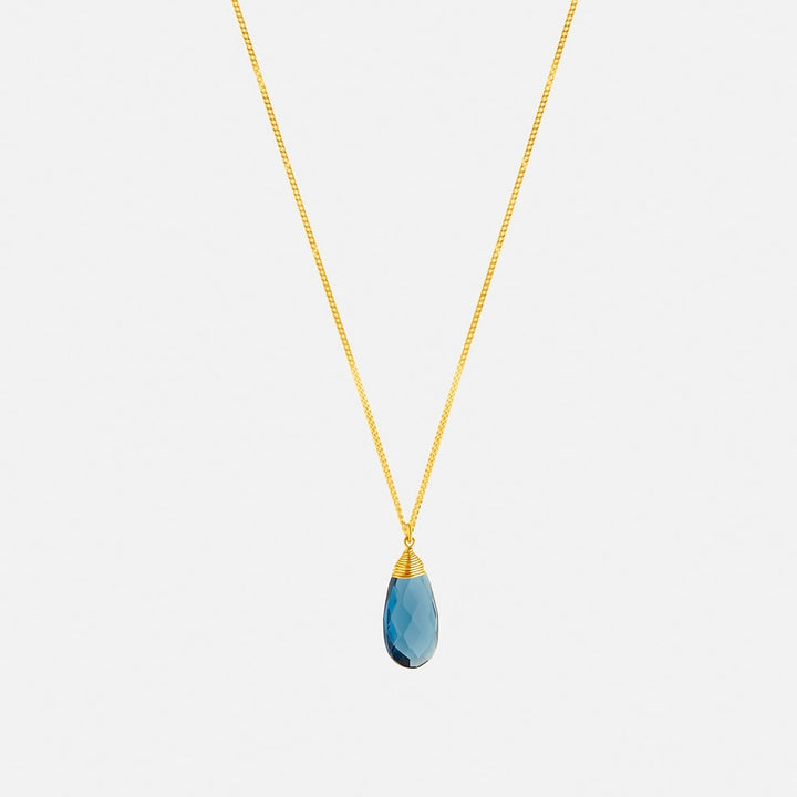 Olite Iolite Pendant 9ct Gold Necklace