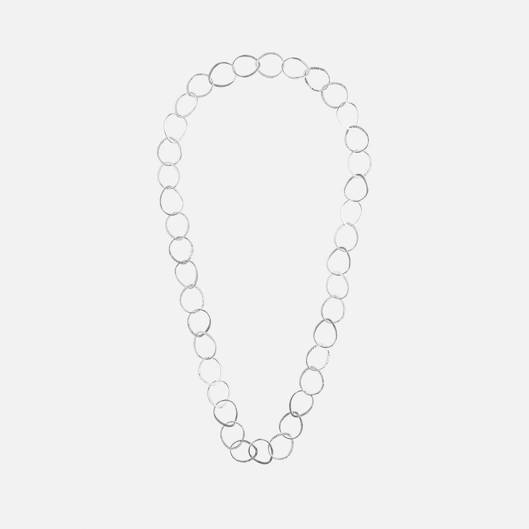 Bodu Textured Rings Sterling Silver Necklace
