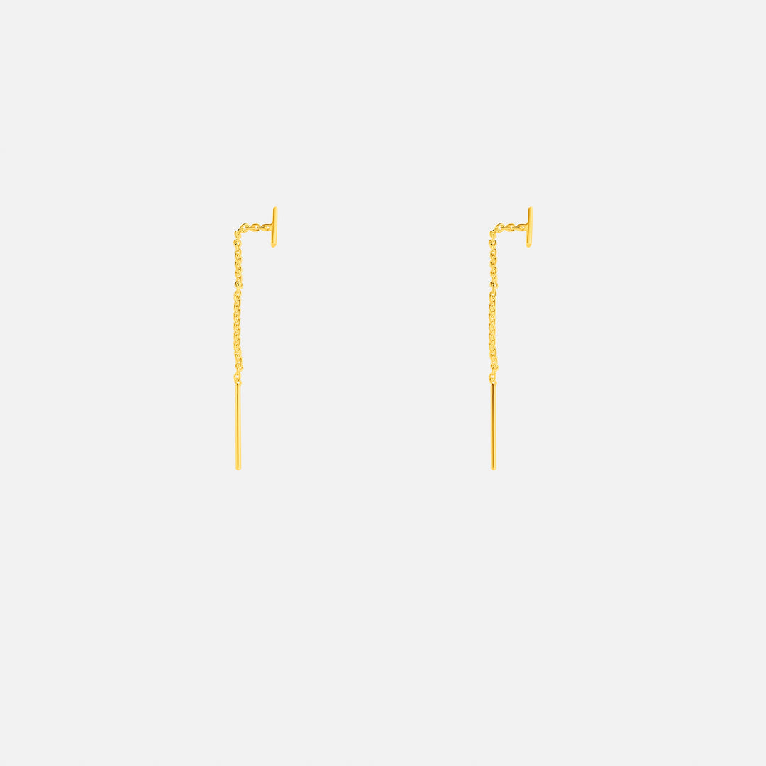 Tate Gold Bar Chain Earrings